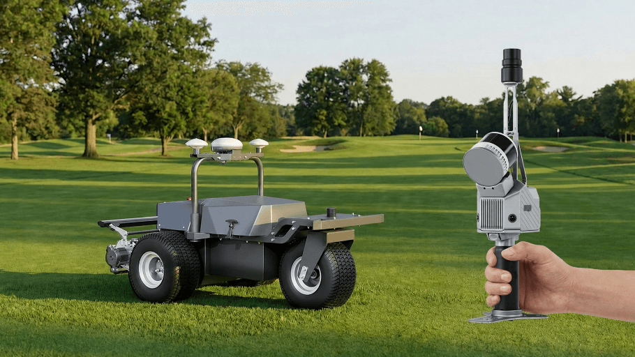 RM21P and S2 scanner on a golf course fairway